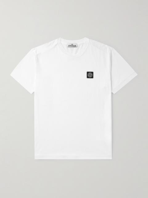 Stone Island Logo-Appliquéd Garment-Dyed Cotton-Jersey T-Shirt