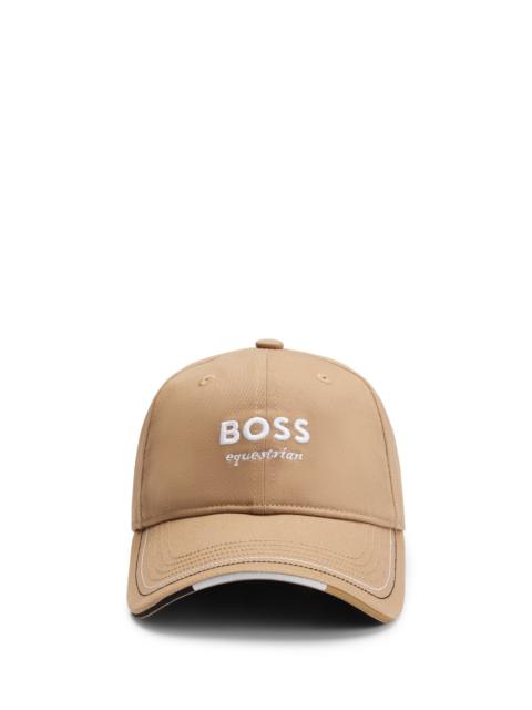 BOSS EQUESTRIAN EMBROIDERED-LOGO CAP WITH LEATHER STRAP