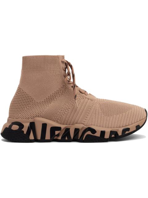 BALENCIAGA Balenciaga Speed Lace Up Graffiti Recycled Knit Graffiti Beige Black