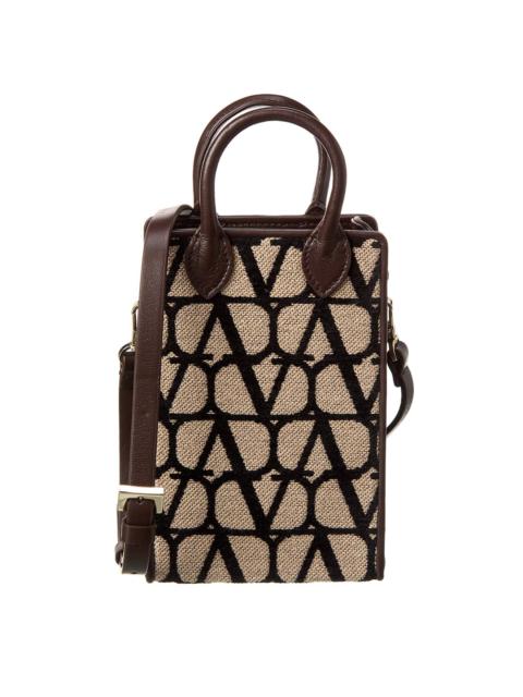 Valentino Mini Toile Iconographe Canvas & Leather Satchel