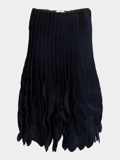 Alaïa Tweed Knit Frills Skirt