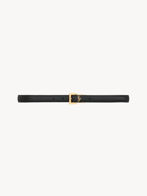 SAINT LAURENT CASSANDRE THIN REVERSIBLE BELT IN SMOOTH LEATHER