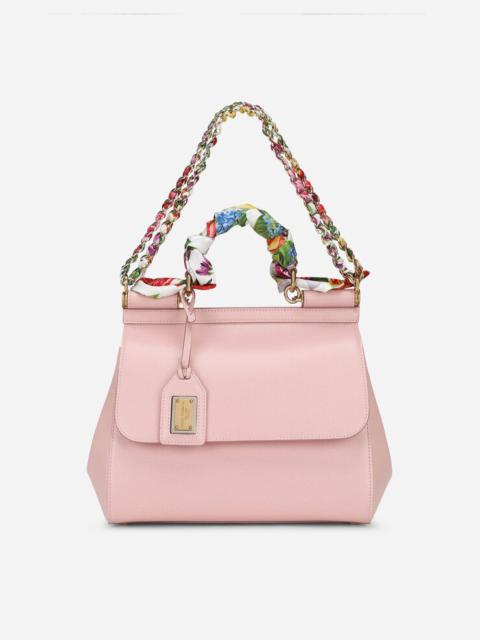 Dolce & Gabbana Medium Sicily bag in Dauphine calfskin with scarf