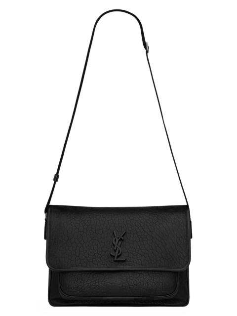 SAINT LAURENT Men's Niki Messenger Bag In Grained Leather - Black