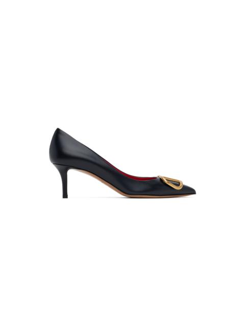 Valentino Navy VLogo Heels