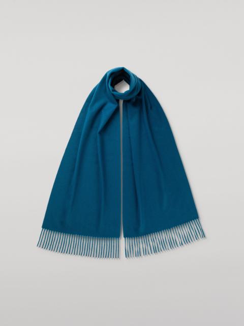 Johnstons of Elgin Wide Blue Cashmere Scarf