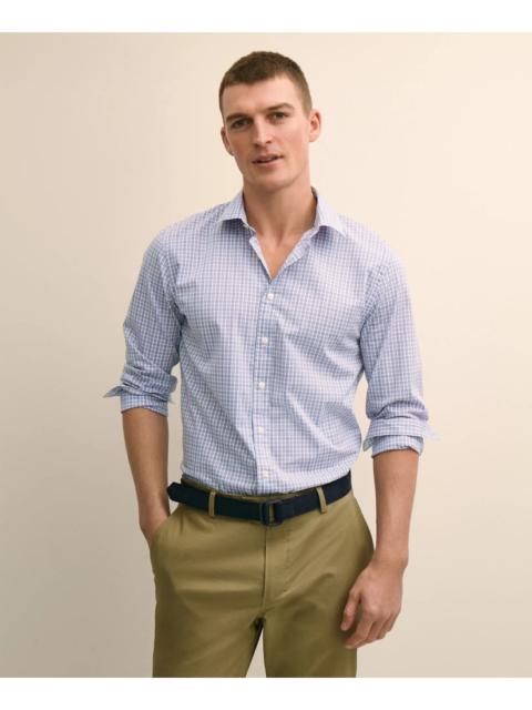 Brooks Brothers Performance Series Stretch Spread Collar, Check Sport Shirt