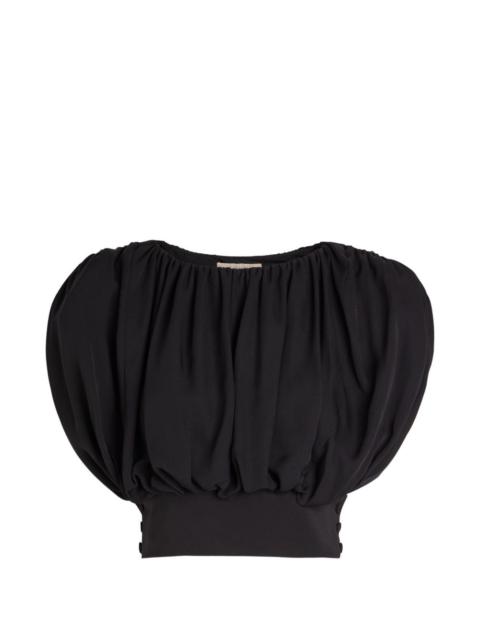 HEIRLOME Cummerbund gathered puff-sleeve top