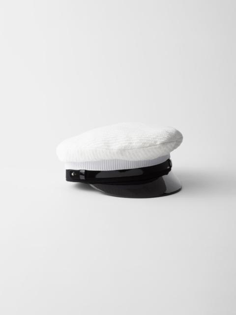 Prada Knit and patent leather cap