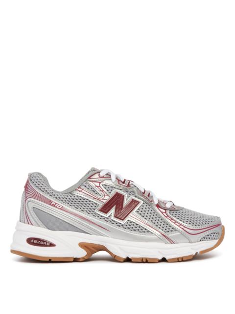 White and Silver 740 Sneakers