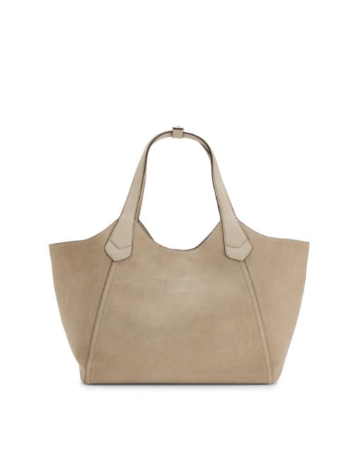 BOSS LEATHER-TRIM TOTE BAG IN SUEDE