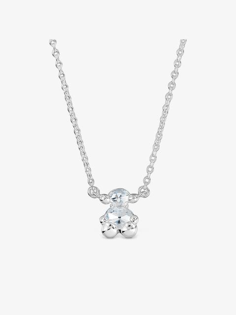 TOUS Short silver and rock crystal quartz bear motif Necklace Color Bear