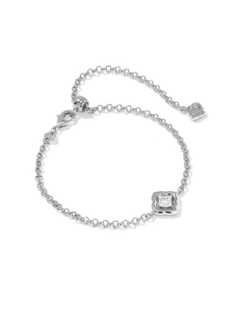KENDRA SCOTT Mallory Crystal Silver Delicate Chain Bracelet