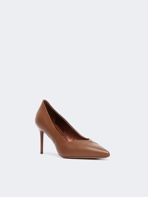 Max Mara PHYLLIS Nappa leather court shoes - TOBACCO