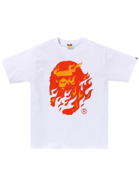 BAPE Flame Ape Head Tee 'White/Red'