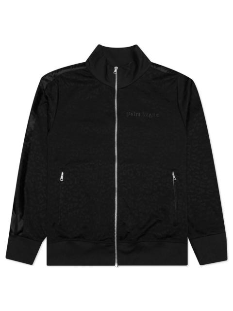 Palm Angels Tuxedo Leopard Track Jacket Black And White