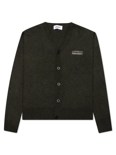 Ambush AMBUSH LOGO CARDIGAN KNIT - OLIVINE