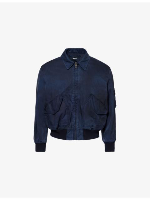 A.PRESSE Pointed-Collar Padded Cotton-And-Silk Jacket