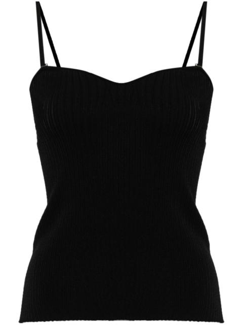 EMPORIO ARMANI sweetheart-neck ribbed tank top