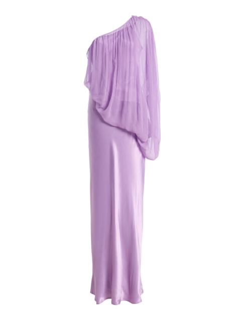 THIRD FORM Exclusive Solstice One-Shoulder Chiffon Maxi Dress purple