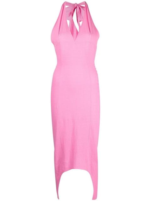 PATOU asymmetric hem halterneck dress