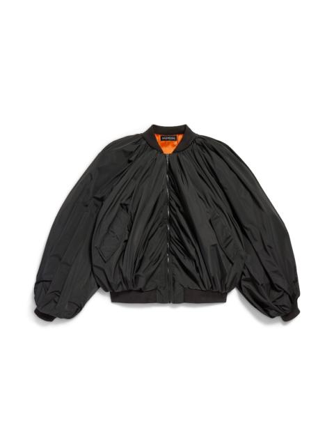 BALENCIAGA Women's Draped Bomber in Black