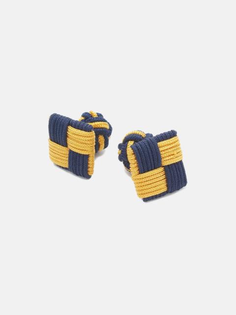 J. PRESS NAVY & GOLD COMBO KNOT CUFFLINKS