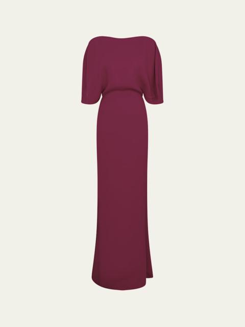 16ARLINGTON Dona Boat-Neck Gown