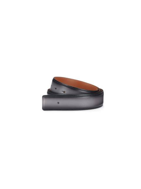 Santoni Grey leather belt strap