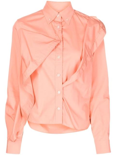 asymmetric-detail long-sleeve shirt