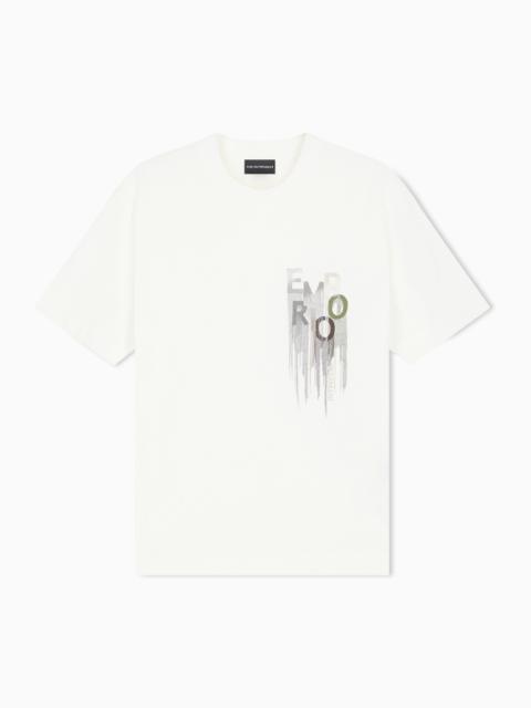 EMPORIO ARMANI HEAVY JERSEY T-SHIRT WITH EMBROIDERED LOGO