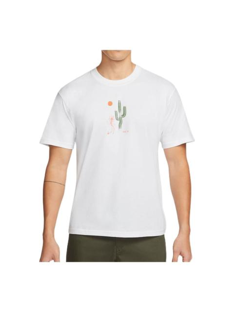 Nike Men's Nike SB Funny Cactus Flower Pattern Printing Short Sleeve White T-Shirt DQ1861-100