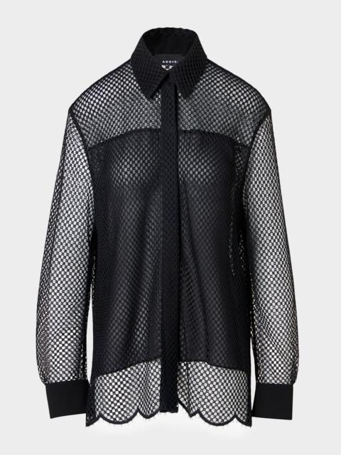 AKRIS Crochet Button-Front Shirt