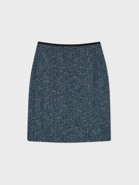 Paul Smith Women's Blue Cotton-Blend Tweed Skirt