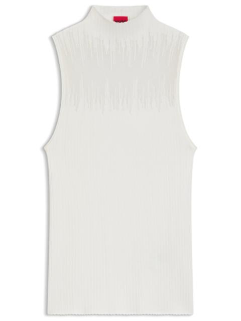 HUGO KNITTED TOP WITH SHEER SECTION