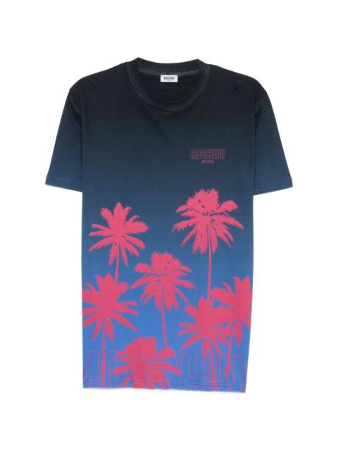 Moschino palm-tree-print ombré T-shirt