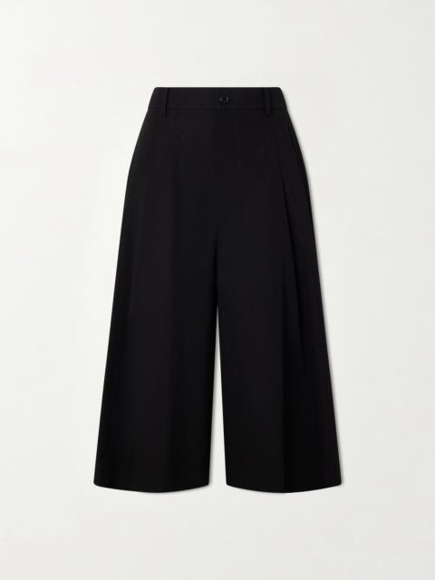 AMOMENTO Cotton-Blend Wide-Leg Bermuda Shorts