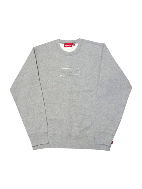 Supreme Cutout Logo Crewneck 'Heather Grey'