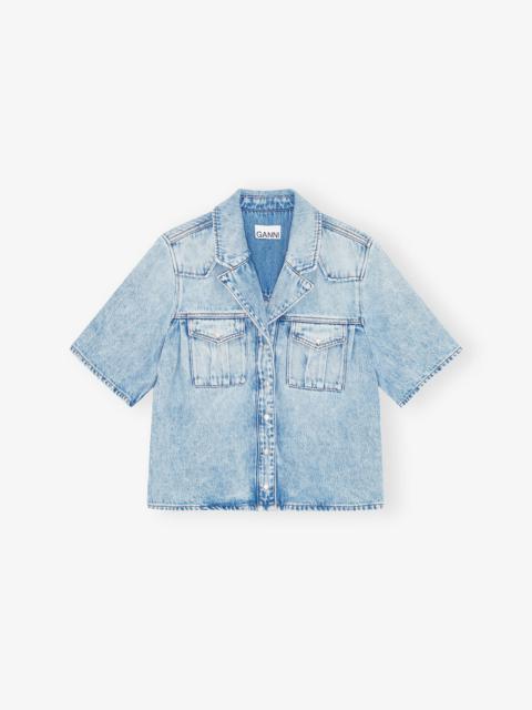 GANNI LIGHT BLUE DENIM SHIRT