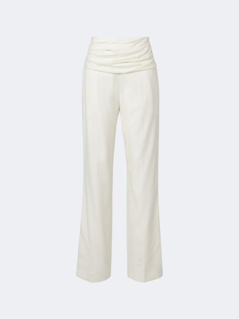 TOVE Albertine ruched virgin wool wide-leg pants