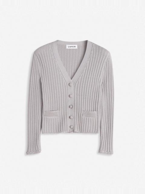 Lanvin RIBBED CARDIGAN IN VISCOSE