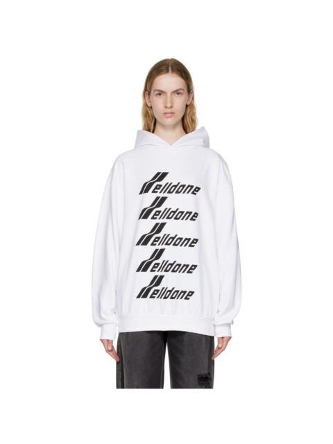 We11done White Cotton Hoodie
