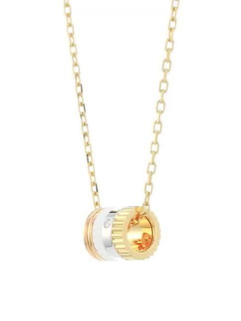 Boucheron Women's Quatre White Edition Tri-Tone 18K Gold, 0.01 TCW Diamond & HyCeram Mini Pendant Necklace - M