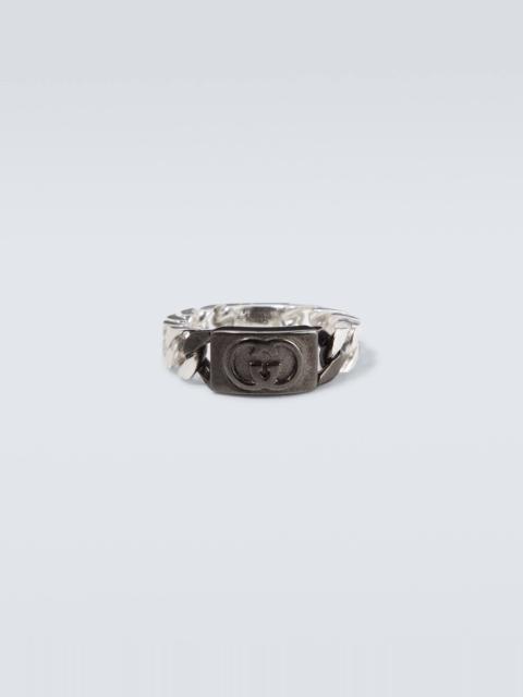 GUCCI Interlocking G sterling silver ring