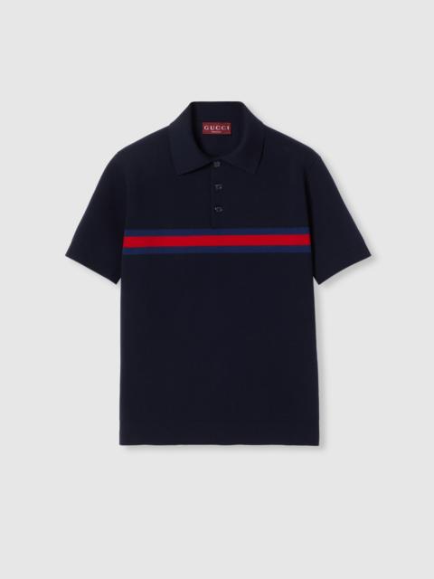 GUCCI Cotton piquet polo T-shirt with Web