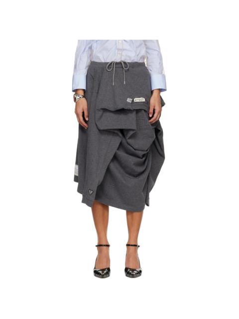 Maison MIHARAYASUHIRO Gray T-shirt Reconstructed Midi Skirt