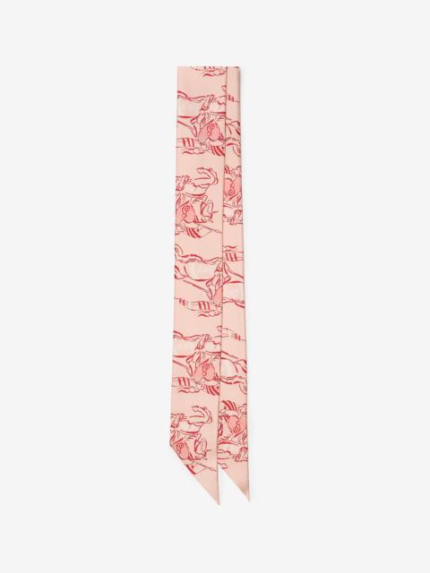 Burberry Skinny Heart Knight Silk Scarf