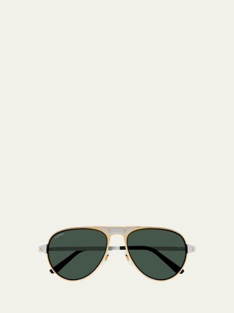 Cartier Men's CT0533SM Metal Aviator Sunglasses