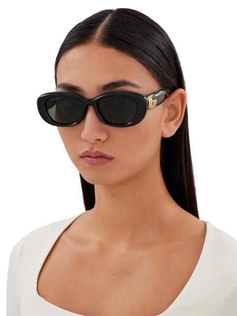 GUCCI Women's GG Bag 53MM Oval Sunglasses - Black Gold Black