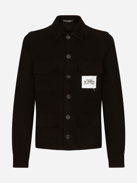 Dolce & Gabbana Sporty stretch fustian shirt with multiple pockets